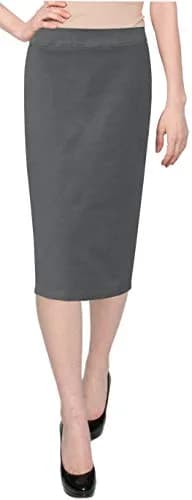 BABY O Women's Below The Knee Stretch Denim Pencil Skirt 4 | Comfortable, Versatile, Made in USA thumbnail 4
