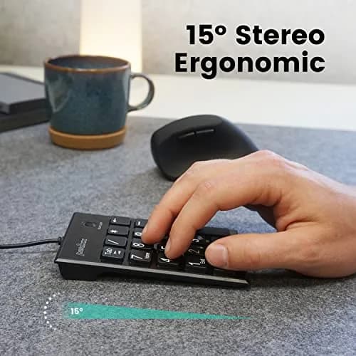 Perixx PPD-202 Wired Numeric Keypad 19 Keys | Big Print Font, Silent, USB, Black thumbnail 5