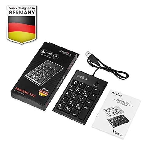 Perixx PPD-202 Wired Numeric Keypad 19 Keys | Big Print Font, Silent, USB, Black thumbnail 6