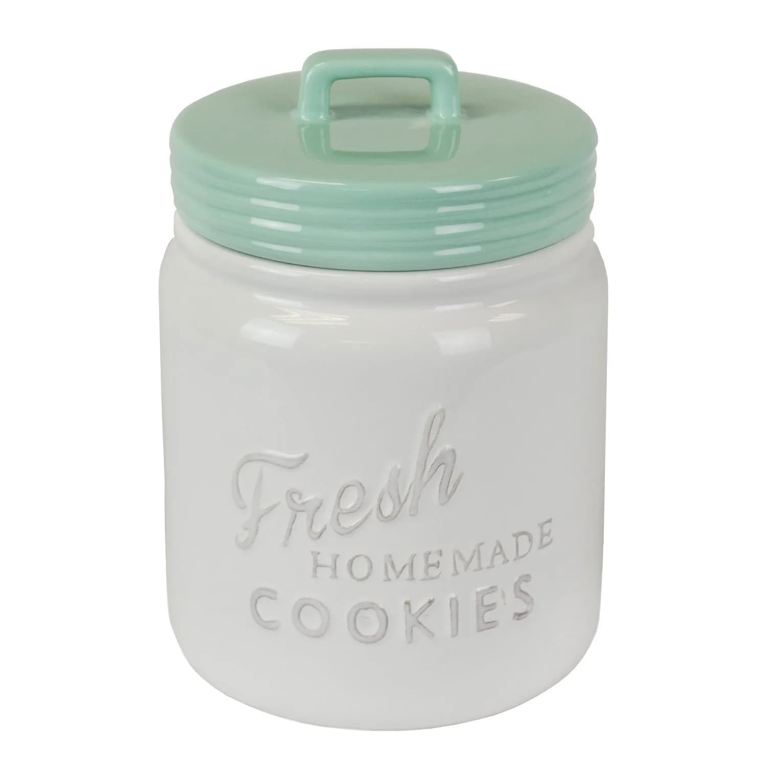 DII Ceramic Cookie Jar Aqua 2.27 kg (5 lb) | Airtight Seal for Freshness — Aqua