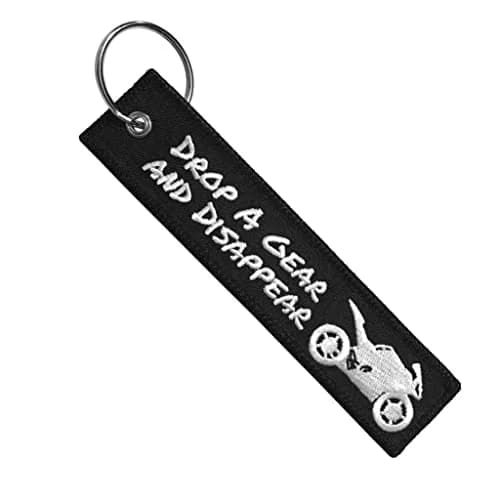 MotoLoot Drop a Gear and Disappear Keychain | 13cm (5.12") Fabric Keychain for Motorcycles, Cars, Scooters thumbnail 1