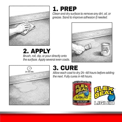 Flex Seal Liquid Rubber Sealant Coating Black 473ml (16 oz) | Waterproof, UV Resistant, Stops Leaks Fast thumbnail 6