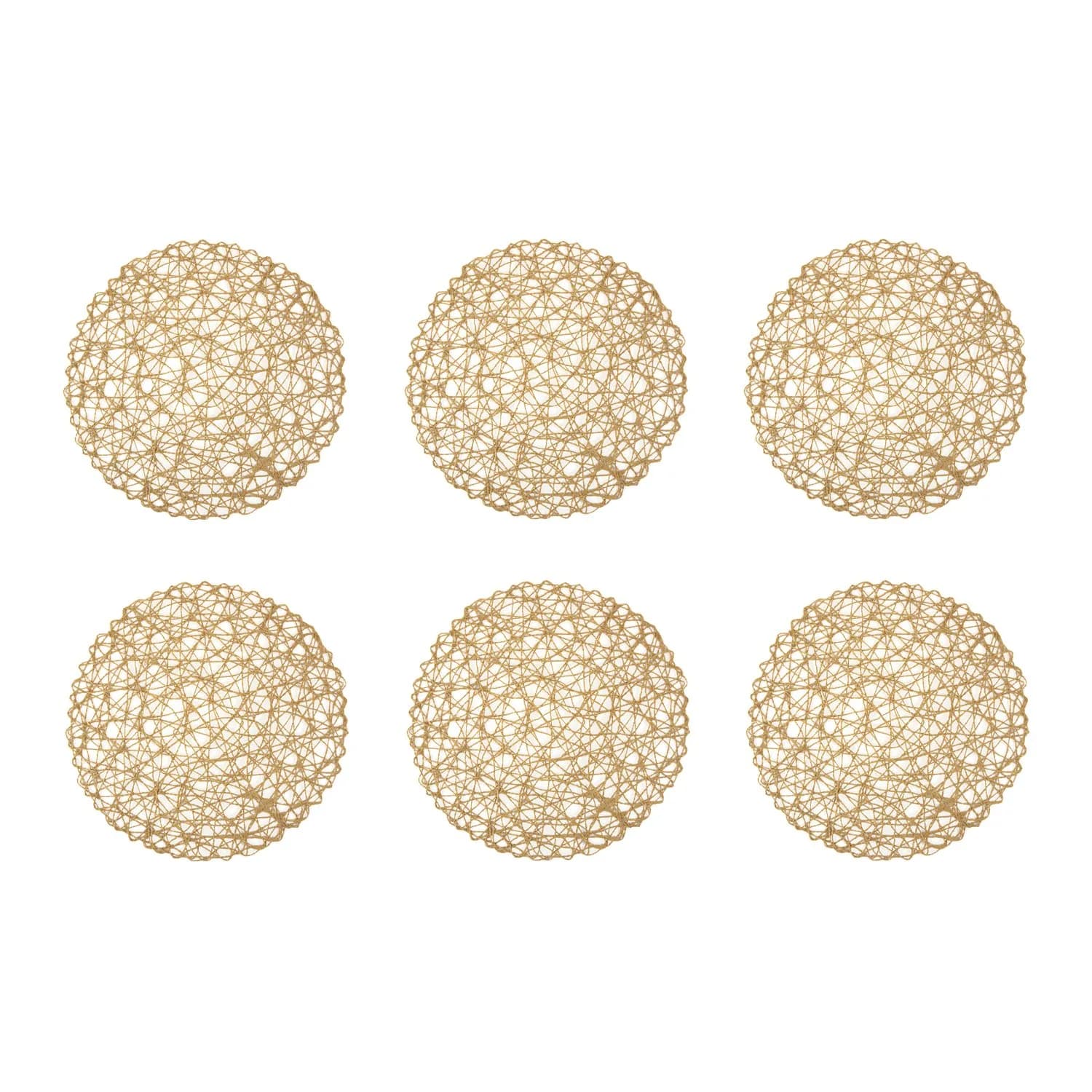 DII Woven Paper Round Placemats Set of 6, 15 inch (38 cm) Diameter | Elegant Holiday Table Decor — Taupe