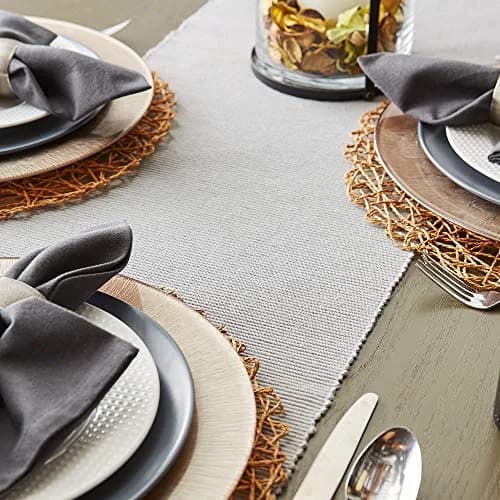 DII Woven Paper Round Placemats Set of 6, 15 inch (38 cm) Diameter | Elegant Holiday Table Decor thumbnail 5