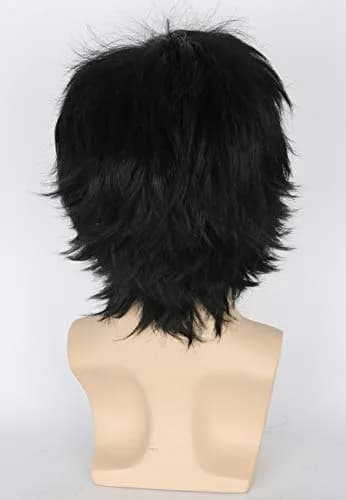 Topcosplay Anime Cosplay Wigs Balck Short Wig Layered Fluffy Halloween Costume Wig | Unisex, Synthetic Fiber, Lightweight thumbnail 5
