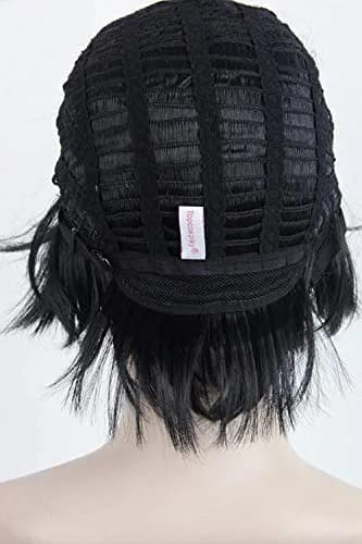 Topcosplay Anime Cosplay Wigs Balck Short Wig Layered Fluffy Halloween Costume Wig | Unisex, Synthetic Fiber, Lightweight thumbnail 6