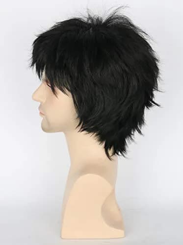Topcosplay Anime Cosplay Wigs Balck Short Wig Layered Fluffy Halloween Costume Wig | Unisex, Synthetic Fiber, Lightweight thumbnail 4