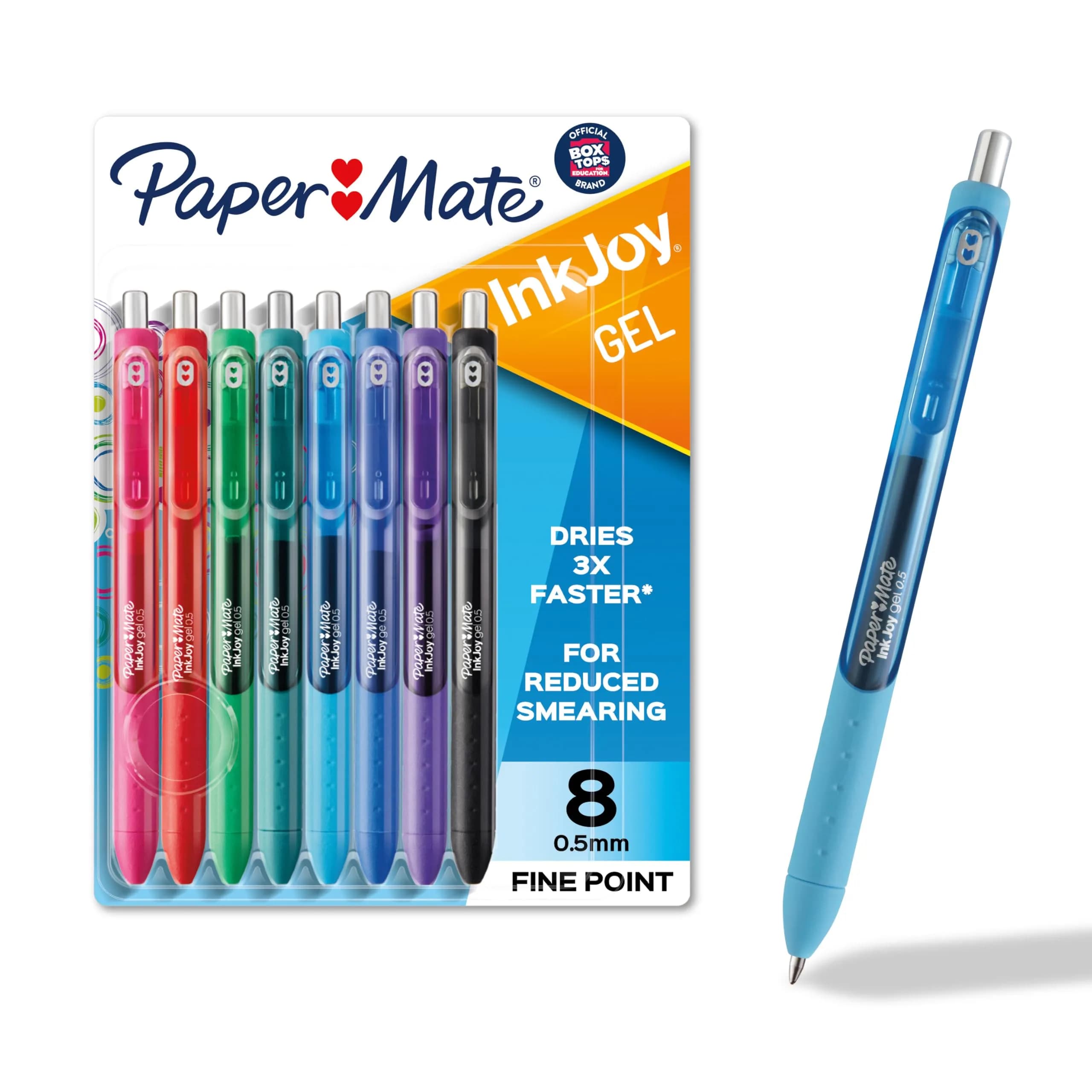 Paper Mate InkJoy Gel Pens, Fine Point (0.5mm), 8 Count | Bright, Smudge-Free Writing