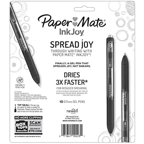 Paper Mate InkJoy Gel Pens 10 Count | Fast-Drying, Vibrant Colors, Comfortable Grip thumbnail 7