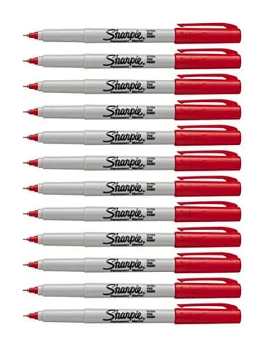 Sharpie Color Burst Permanent Markers, Ultra-Fine Point, Red, 12 Count (0.5 mm) | AP Certified Ink thumbnail 1