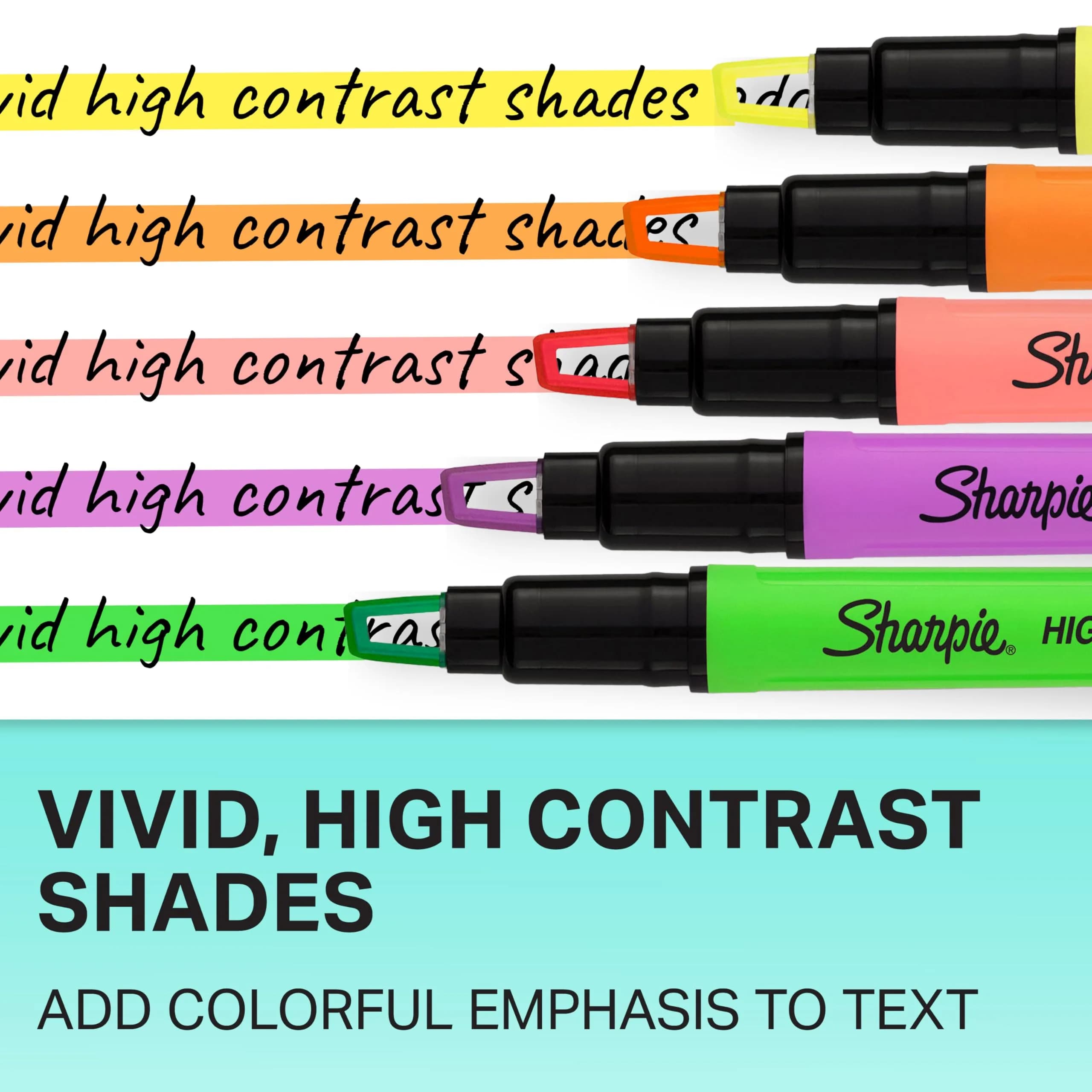 Sharpie Clear View Highlighter Sticks, Chisel Tip, Assorted Colors, 8-Pack | Essential School & Teacher Supplies - view 5