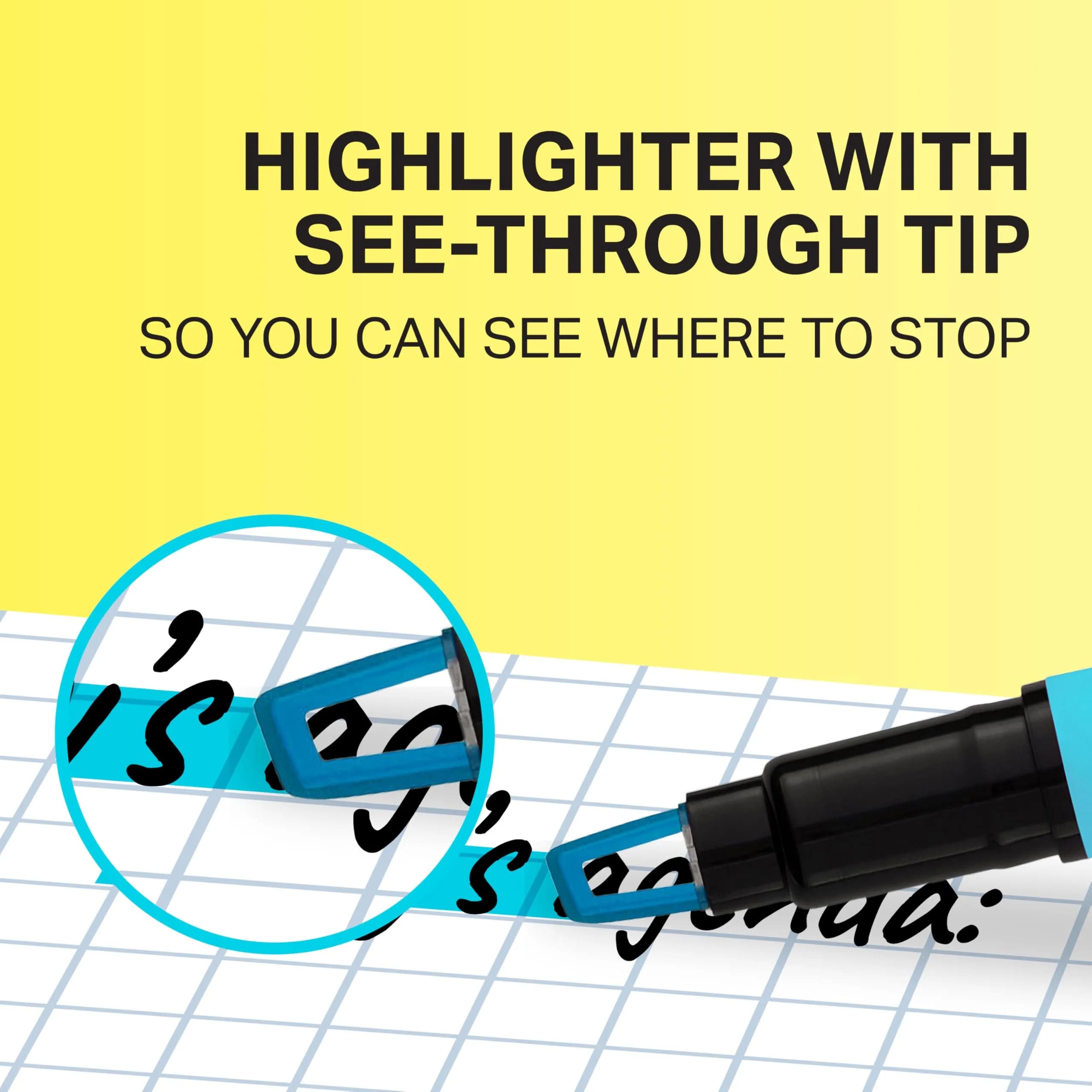 Sharpie Clear View Highlighter Sticks, Chisel Tip, Assorted Colors, 8-Pack | Essential School & Teacher Supplies - view 2