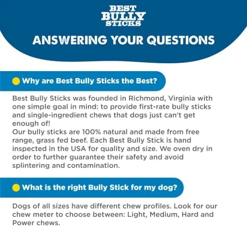 Best Bully Sticks 12 Inch Bully Sticks for Dogs - 10 Count Natural, Grass-Fed Beef | Protein & Dental Support thumbnail 7
