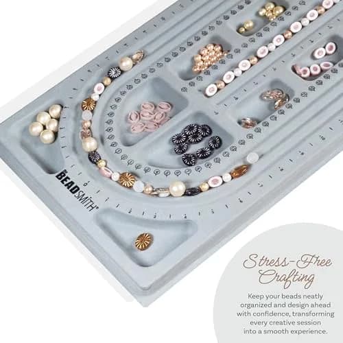 The Beadsmith Bead Board, Grey Flocked | Jewelry Making Surface for Beads & Designs thumbnail 5