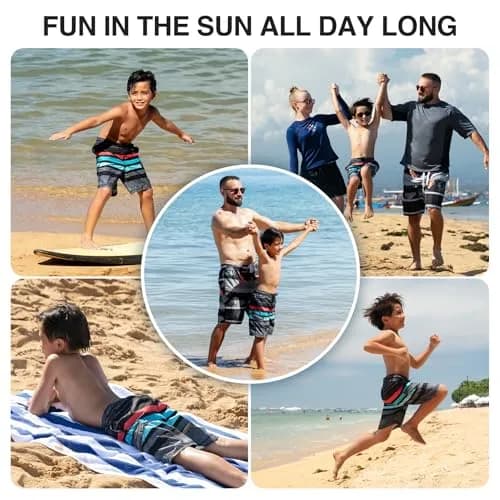 Kanu Surf Boys' Echo Quick Dry UPF 50+ Beach Swim Trunk, Echo Black, 4 | UPF 50+ Quick Dry Microfiber for Active Boys thumbnail 2