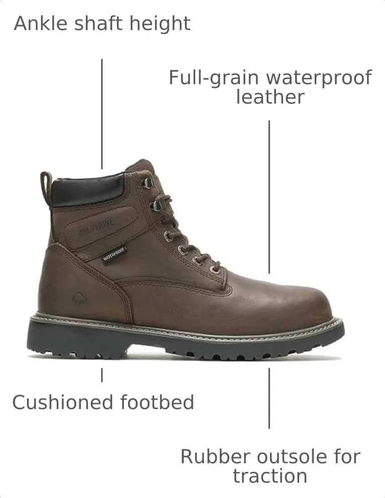 Wolverine Men's Floorhand 6" Waterproof Boot, Dark Brown, 8.5 X-Wide | Durable Waterproof Work Boot thumbnail 3