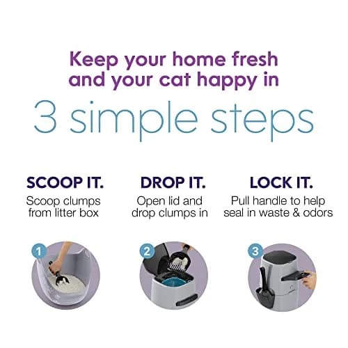 Litter Genie Standard Cat Litter Disposal Pail with 14 ft Refill | Odor Control & Easy Use thumbnail 6