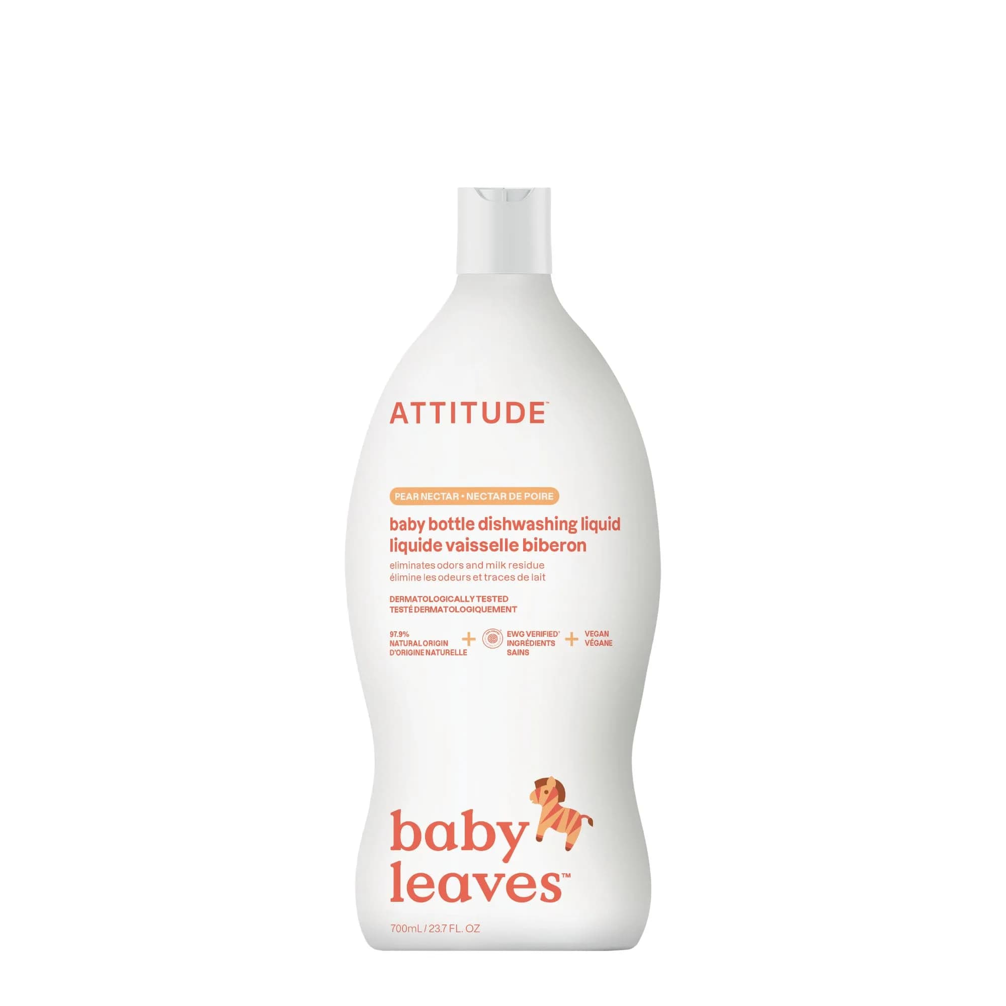 ATTITUDE Baby Bottle & Dish Soap Pear Nectar 700ml (23.7 Fl Oz) | EWG Verified Cleaner for Indian Kitchens