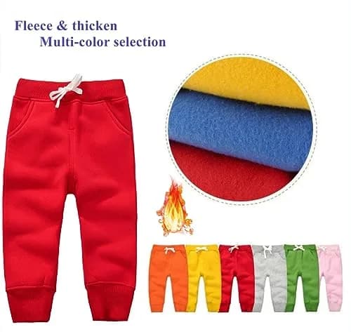 CuteOn Toddler Jogger Pants 1 Year Red | Warm Cotton Sweatpants for Baby Boys thumbnail 4