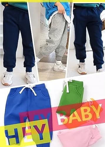 CuteOn Toddler Jogger Pants 1 Year Red | Warm Cotton Sweatpants for Baby Boys thumbnail 5