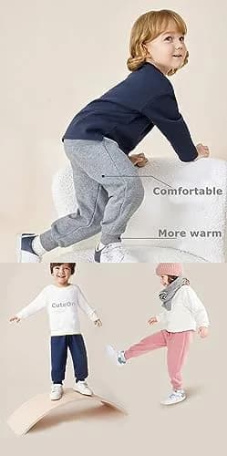 CuteOn Toddler Jogger Pants 1 Year Red | Warm Cotton Sweatpants for Baby Boys thumbnail 7