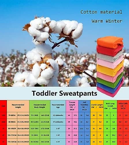 CuteOn Toddler Jogger Pants 1 Year Red | Warm Cotton Sweatpants for Baby Boys thumbnail 3