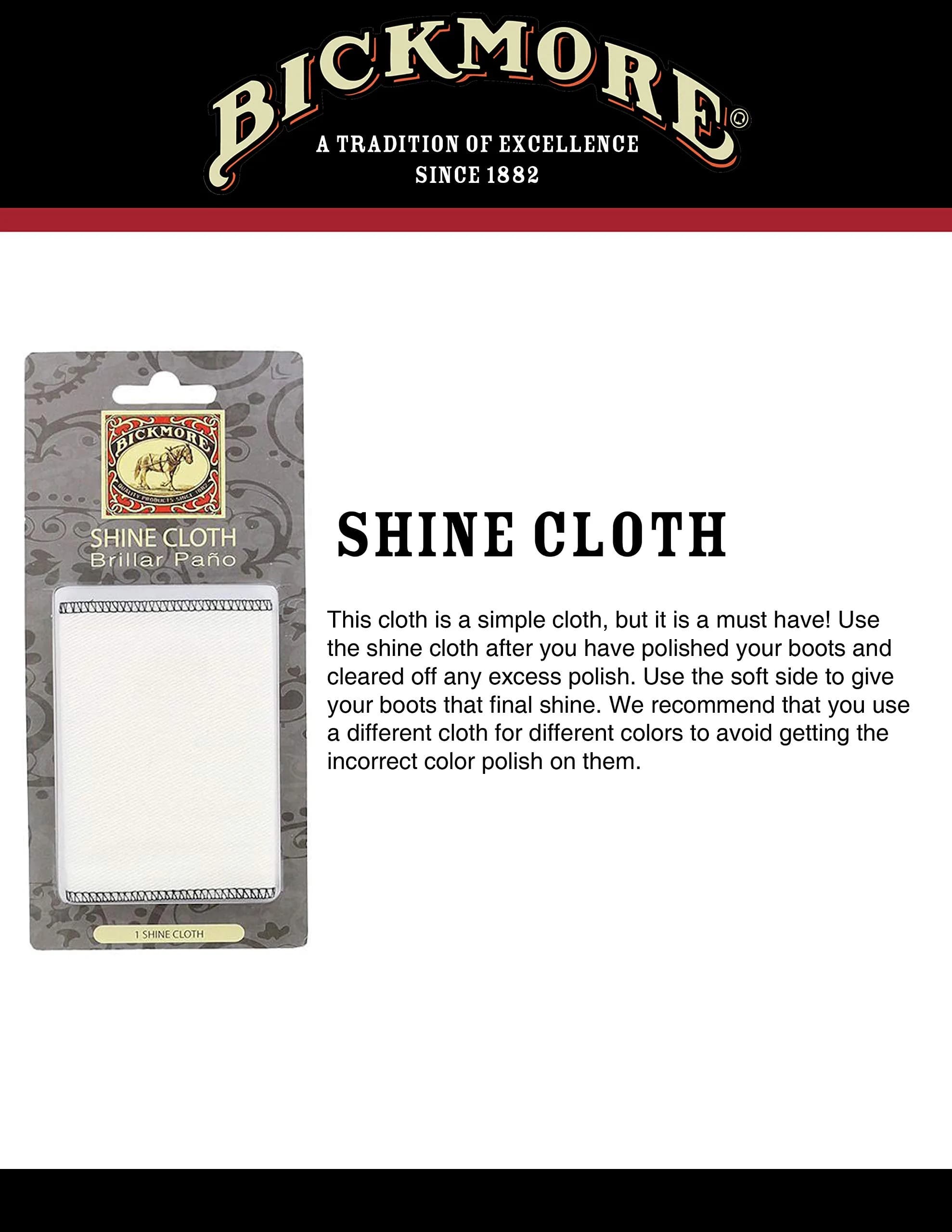 Bickmore Cotton Flannel Shoe Shine Cloth 30cm (12") | Premium Lint-Free Polishing for Leather Footwear - view 4