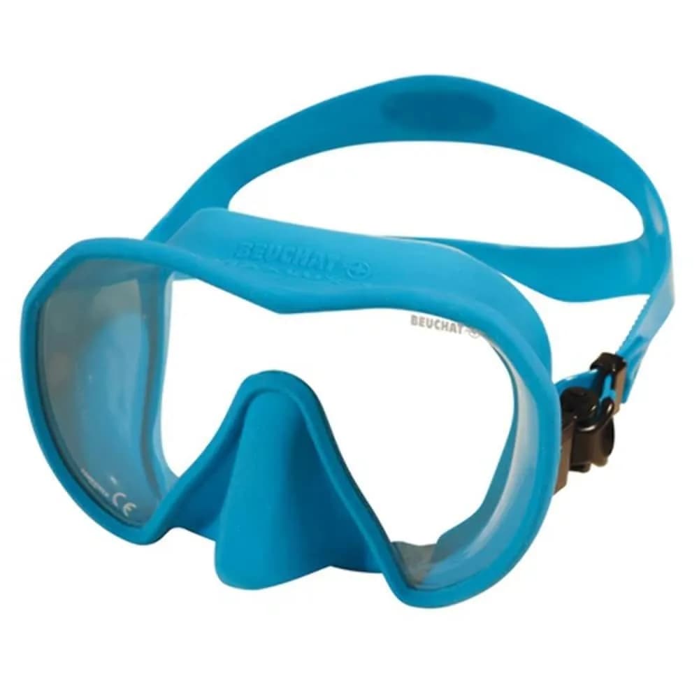 Beuchat Maxlux S Mask Blue for Snorkeling, Scuba Diving, Freediving, Swimming | Panoramic Single Lens Mask 127 cm³ - view 6