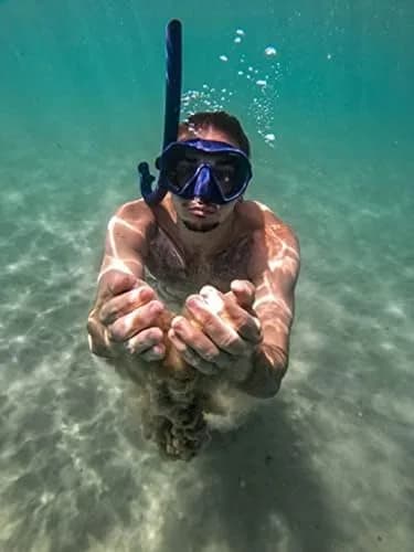 Beuchat Maxlux S Mask Blue for Snorkeling, Scuba Diving, Freediving, Swimming | Panoramic Single Lens Mask 127 cm³ thumbnail 3