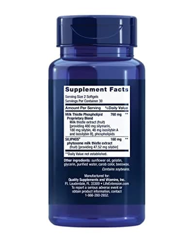 Life Extension Advanced Milk Thistle Softgels 60 Count (1.7 oz) | Bioavailable Silymarin & Silybin for Liver Health thumbnail 2