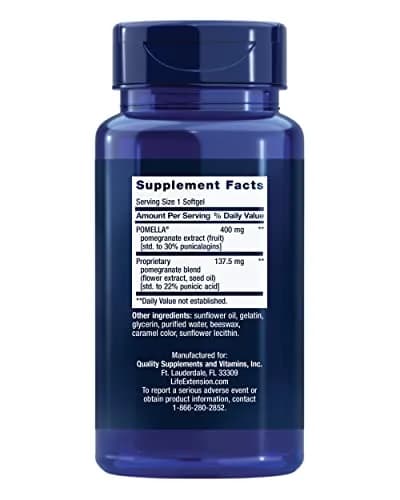 Life Extension Pomegranate Complete Softgels 30 Count (Pack of 1) | Cardiovascular Health & Antioxidant Support thumbnail 2