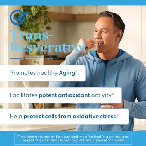 Doctor's Best Trans Resveratrol Supplement 600 mg Capsules | Antioxidant & Cell Protection thumbnail 4