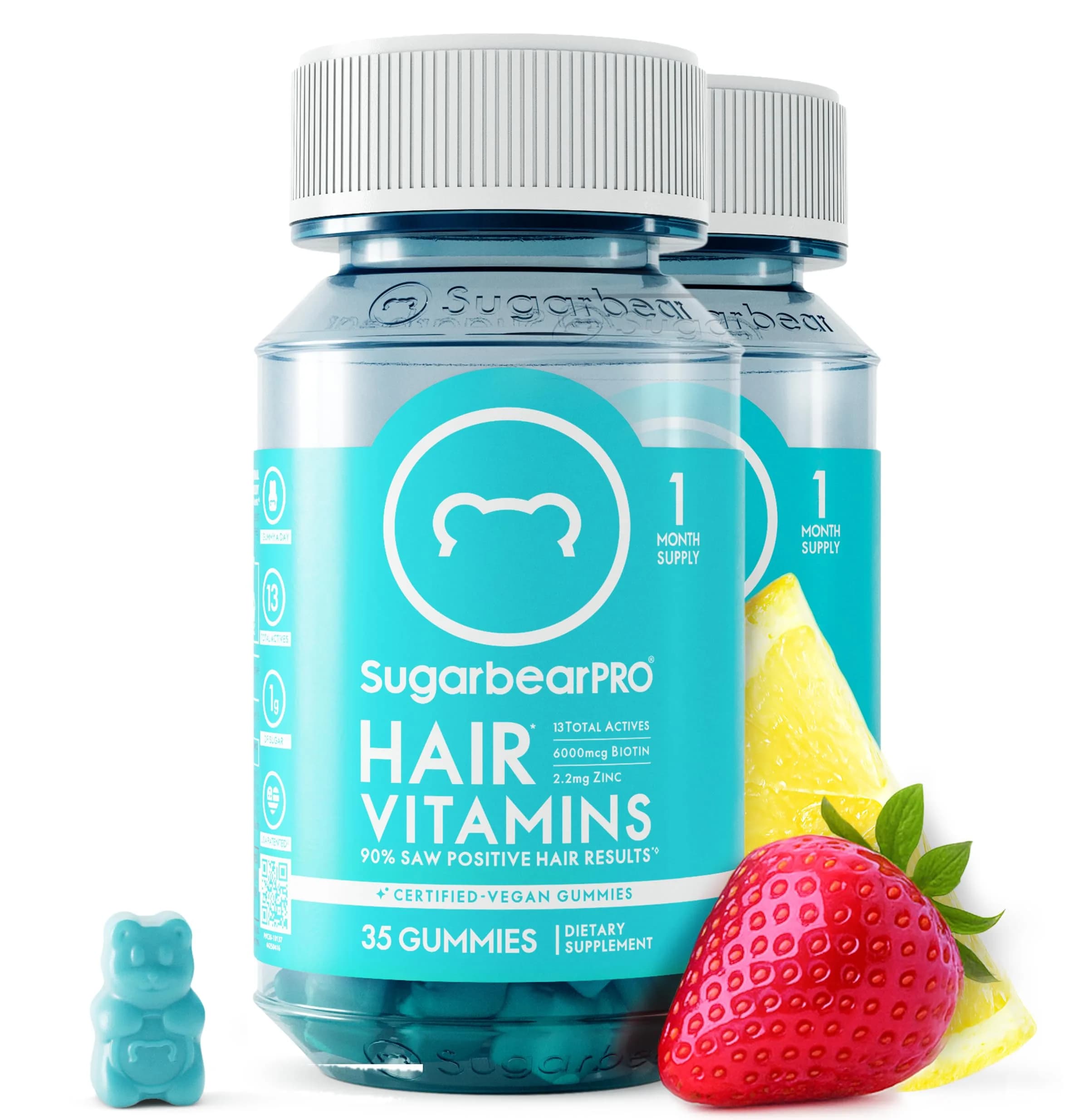 SugarBearHair Hair Vitamin Gummy 2 Month Supply Berry | Vegan Hair Growth Support — 2 Month Supply