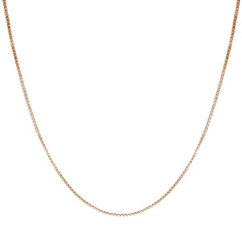 Honolulu Jewelry Company 14K Rose Gold Necklace | 20 Inch Box Chain, Sturdy Lobster Clasp thumbnail 1