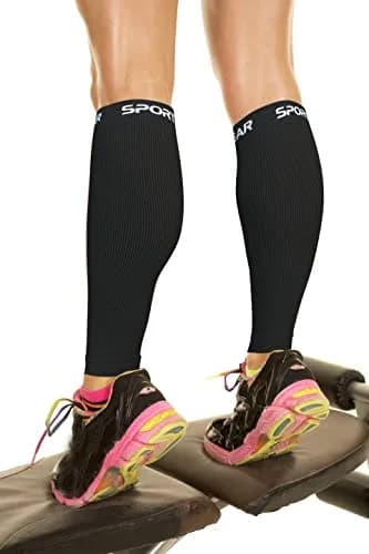 Physix Gear Calf Compression Sleeves - Shin Splint Support for Running, Enhanced Performance & Comfort for Men & Women (Black, L/XL) thumbnail 1