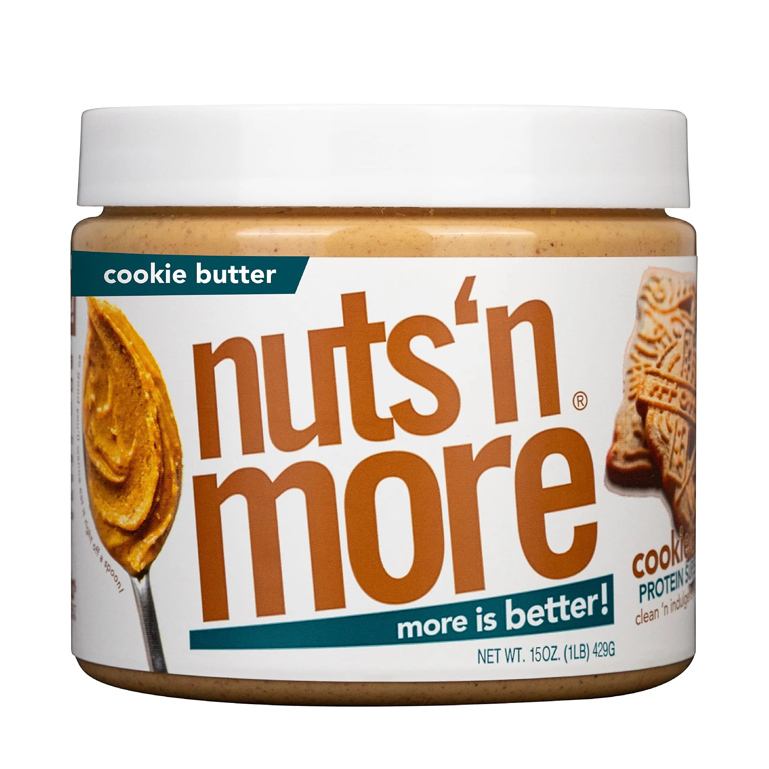 Nuts 'N More Toffee Crunch Peanut Butter Spread 15oz | High Protein, Low Sugar, Gluten Free — Cookie Butter / 15 Ounce