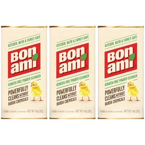 BON AMI Powder Cleanser for Kitchens & Bathrooms - All Surfaces, Cleans Grime & Dirt, Polishes, Absorbs Odors (3 Pack, 42 oz Total) thumbnail 1