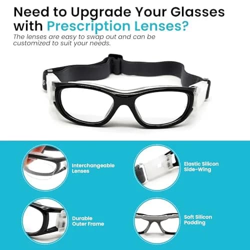 BLUE CUT Safety Basketball Goggles for Kids | Anti-Fog, Adjustable Strap, Durable Plastic Frame thumbnail 6