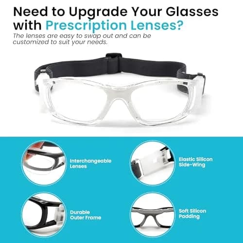 BLUE CUT Safety Basketball Goggles for Kids | Impact-Resistant, Anti-Fog, Adjustable Fit thumbnail 6