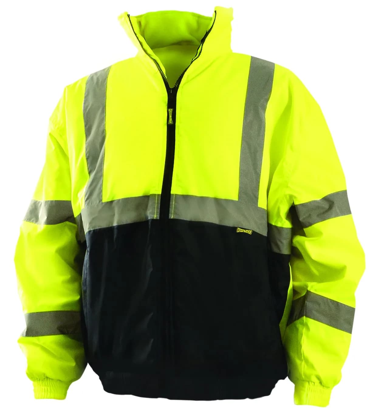 OccuNomix Hi-Vis Bomber Jacket, 2-in-1 Class 3, Zip-Out Liner, Yellow, L | Waterproof & Insulated Safety Apparel - main product image