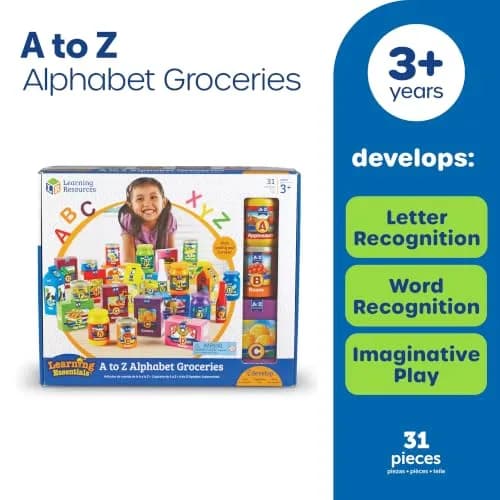 Learning Resources A to Z Alphabet Groceries | Alphabet & Vocabulary Playset for Kids thumbnail 6