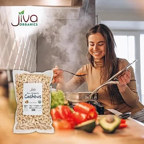 Jiva Organics Organic Raw Cashews 2 LB Bag | Gluten-Free, Vegan, Whole Nuts thumbnail 7