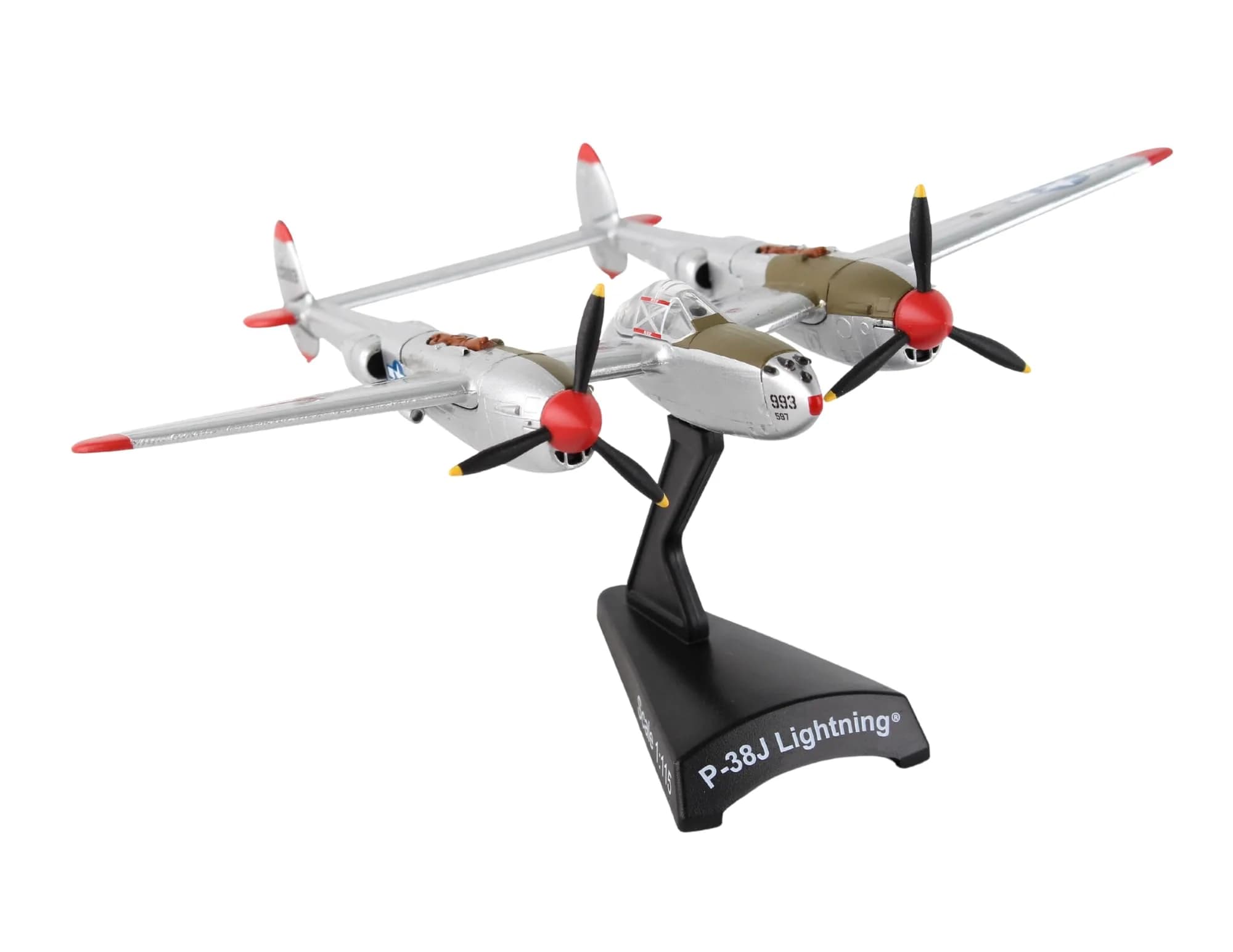 Postage Stamp P-38J Lightning Marge 1/115 Die-Cast Model Aircraft | WWII Fighter Replica for Display & Education