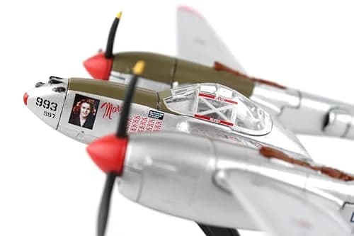 Postage Stamp P-38J Lightning Marge 1/115 Die-Cast Model Aircraft | WWII Fighter Replica for Display & Education thumbnail 5