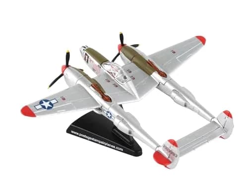 Postage Stamp P-38J Lightning Marge 1/115 Die-Cast Model Aircraft | WWII Fighter Replica for Display & Education thumbnail 2