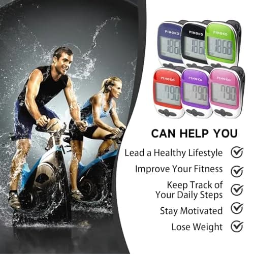 PINGKO Portable Pedometer Step Counter Tracker with Tri-Axis Sensor, Black | Tracks Steps, Distance, Calories thumbnail 7