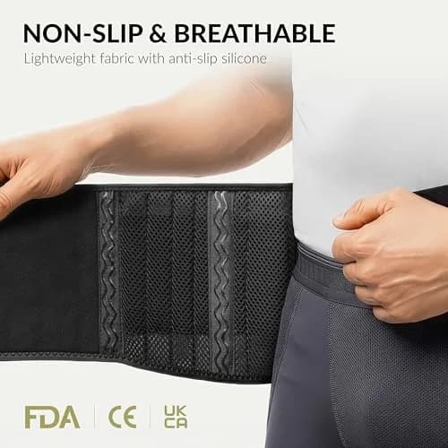 BraceUP Back Support Belt for Men and Women - Breathable Waist Lumbar Support for Sciatica, Herniated Disc, Scoliosis (XXL) | Full Range of Movement thumbnail 4