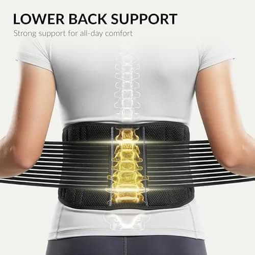 BraceUP Back Support Belt for Men and Women - Breathable Waist Lumbar Support for Sciatica, Herniated Disc, Scoliosis (XXL) | Full Range of Movement thumbnail 5