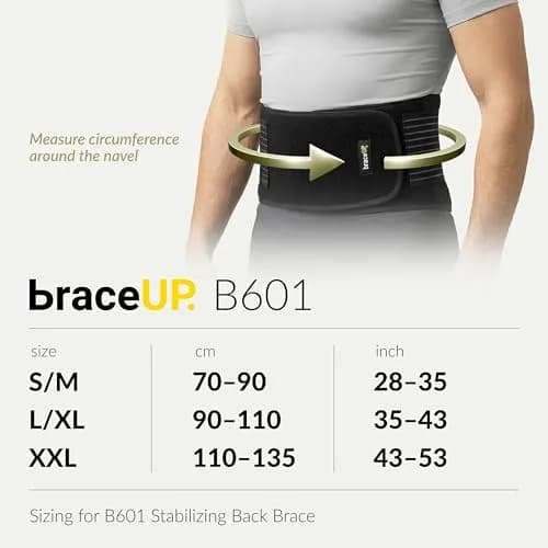 BraceUP Back Support Belt for Men and Women - Breathable Waist Lumbar Support for Sciatica, Herniated Disc, Scoliosis (XXL) | Full Range of Movement thumbnail 6