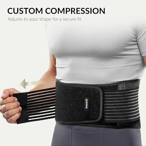BraceUP Back Support Belt for Men and Women - Breathable Waist Lumbar Support for Sciatica, Herniated Disc, Scoliosis (XXL) | Full Range of Movement thumbnail 3